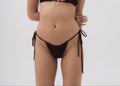 Bas tanga maillot marron chocolat à nouer FERAL silhouette fine LA SMOLE